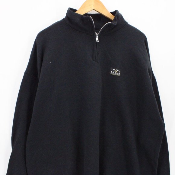 Lakai Sweatshirt Season Mens Black Pullover Long Sleeve Quarter Zip Size 2XL NWT - Picture 3 of 12